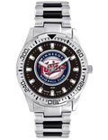 MLB Mens Minnesota Twins Heavy Hitter Watch - Bracelet Strap - Color Logo - XWM2623