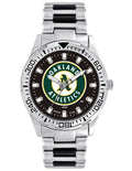 MLB Mens Oakland A's Heavy Hitter Watch - Bracelet Strap - Color Logo - XWM2629