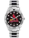 MLB Mens St. Louis Cardinals Heavy Hitter Watch - Bracelet Strap - Color Logo - XWM2641