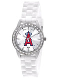 MLB Womens Los Angeles Angels Frost Watch - Crystal Bezel - Silicone Strap - XWL955