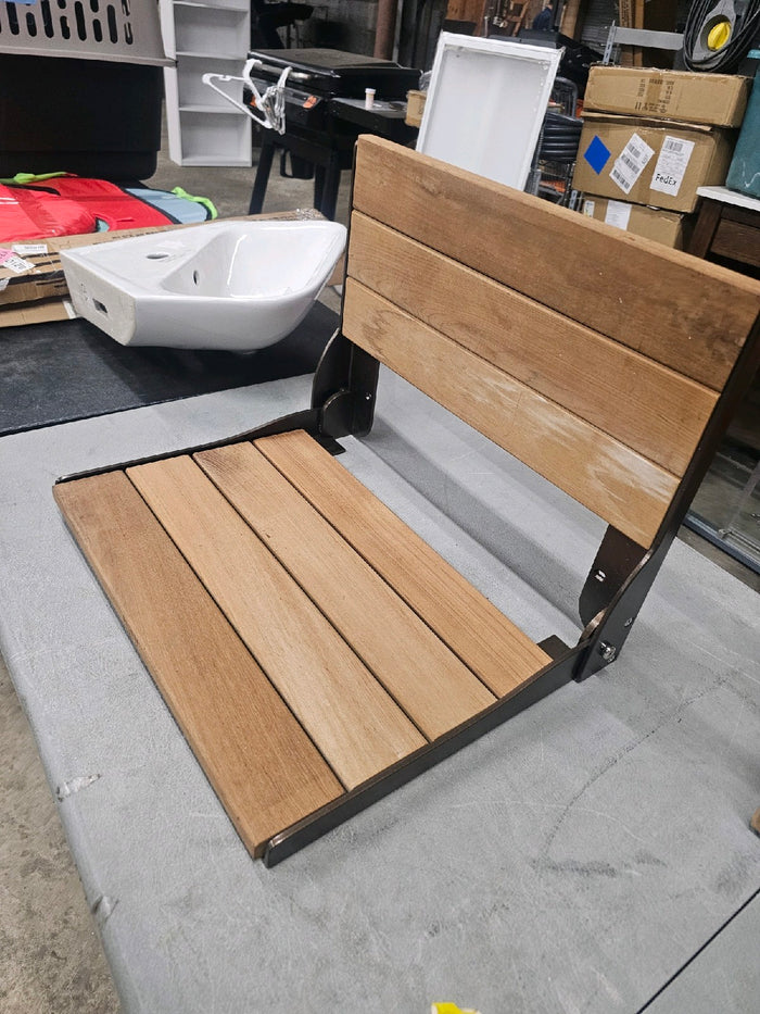 MOEN Fold Down Teak Shower Chair - Brand New