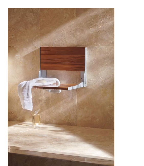MOEN Fold Down Teak Shower Chair - Brand New