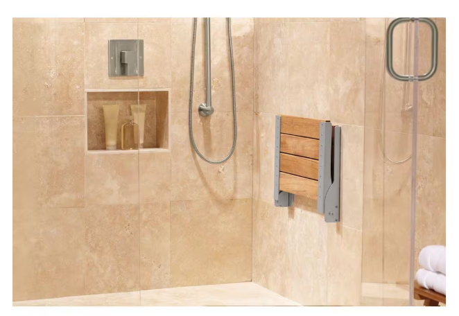 MOEN Fold Down Teak Shower Chair - Brand New