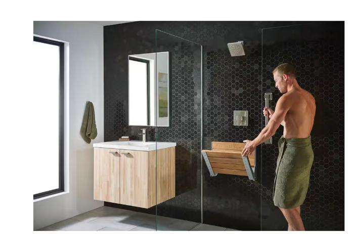 MOEN Fold Down Teak Shower Chair - Brand New