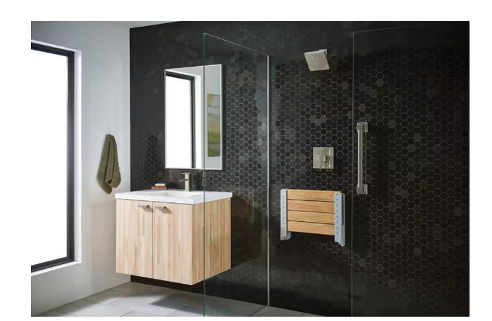 MOEN Fold Down Teak Shower Chair - Brand New