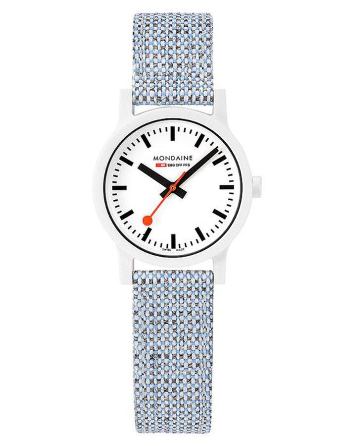 Mondaine Essence Womens Watch - White Case - Cork Lined Fabric Strap - 32mm - MS1.32110.LD_45d7cebd-0d8f-4a45-aa92-0d05b0ef330e