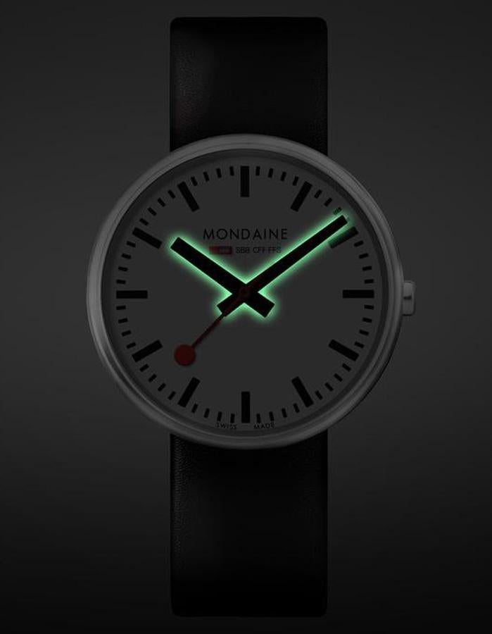 Mondaine Mens Giant Backlight Watch - Stainless Steel - Black Leather Strap - MSX.3511B.LBA_5532220c-b280-4031-8eaf-4ef2a0d79045