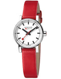 Mondaine Womens Evo2 Petite Watch - Stainless Steel - Red Leather Strap - 26mm - MSE.26110.LC_1fa6b081-71d5-4586-a6bd-e472cb930658
