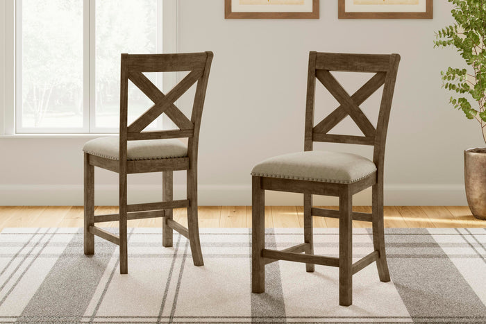 Moriville Beige Upholstered Barstool (Priced Per Item, Must Order 2, 4, 6, or 8)