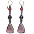 Owen Glass Collection Morning Light light amethyst glass dangle earrings with smooth, rounded design and delicate hooks.