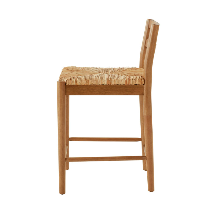 My Texas House Laurel Counter Stools with Woven Seagrass Seat, Kitchen, Warm Brown, 2 Pack - Brand New