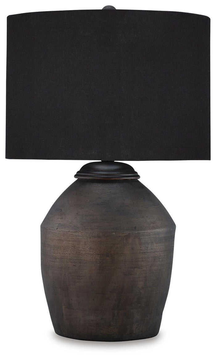 Naareman Metallic Black Terracotta Table Lamp (1/CN)