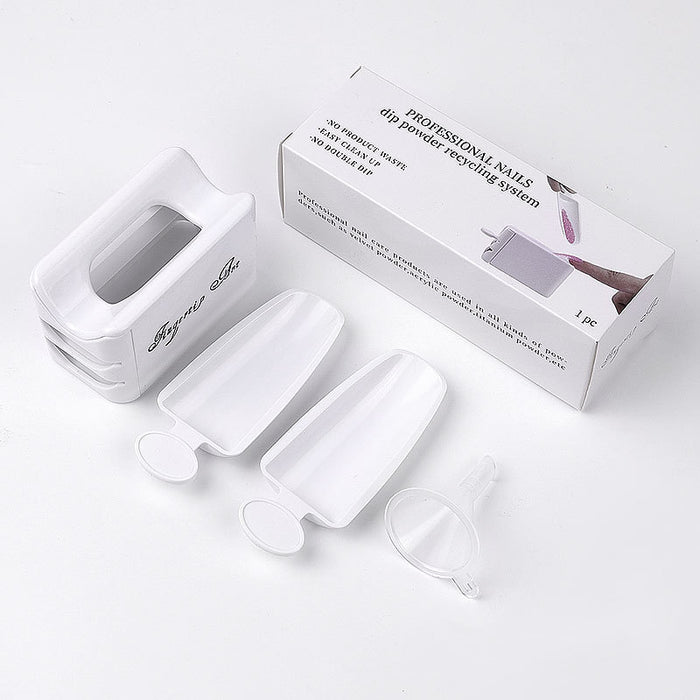 Nail Tools Double French Powder Cartridge Powder Recovery Storage Box