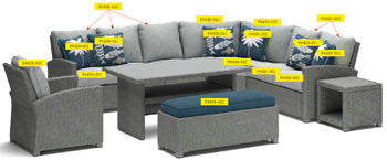 Naples Beach Gray Bench Cushion