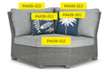 Naples Beach Gray Corner Seat Cushion