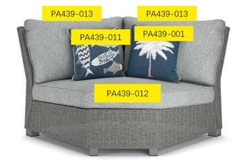 Naples Beach Gray Corner Seat Cushion