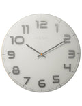 NeXtime Classy Round Large White Wall Clock - Silver Hands & Numerals - 19.7 in - 3105WI_26e64667-ddad-4446-9617-de105e1ab15b