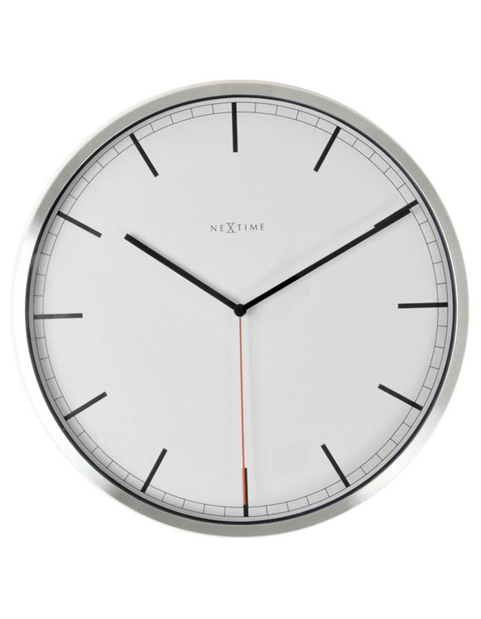 NeXtime Company Stripe Wall Clock - Aluminum Case - White Dial - 13.75in - 3071WI_dcd28f52-16da-4708-8d71-4d098f550e14