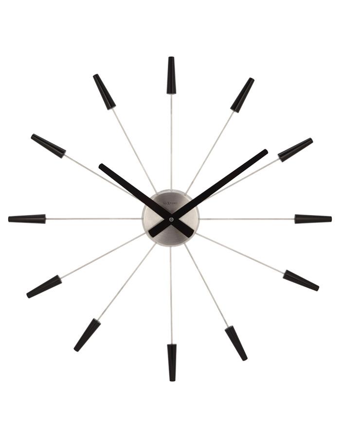 Nextime Plug Inn Black Wall Clock - Stainless Steel - Assembly Required - 2610ZW