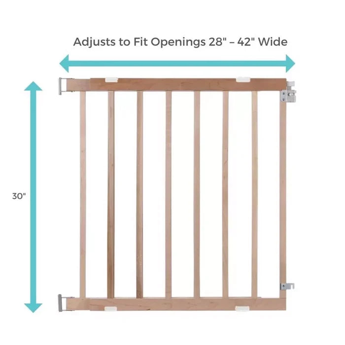 North States White 30 in. H X 28-42 in. W Wood Child Safety Gate - Brand New