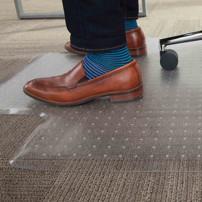 OFM Essentials Collection 36" x 48" Transparent Chair Mat with Lip for Hard Surface
