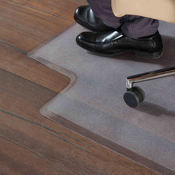 OFM Essentials Collection 36" x 48" Transparent Chair Mat with Lip for Hard Surface