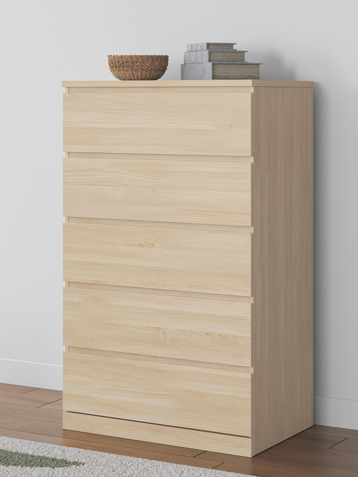 Onita Natural Five Drawer Chest - Brand New