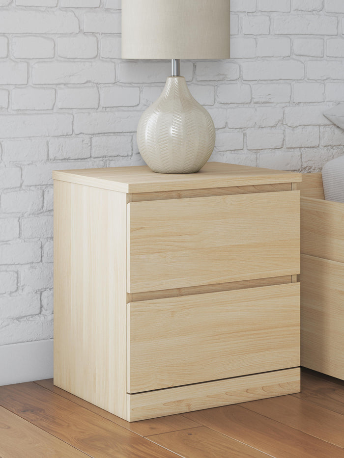 Onita Natural Two Drawer Night Stand - Brand New