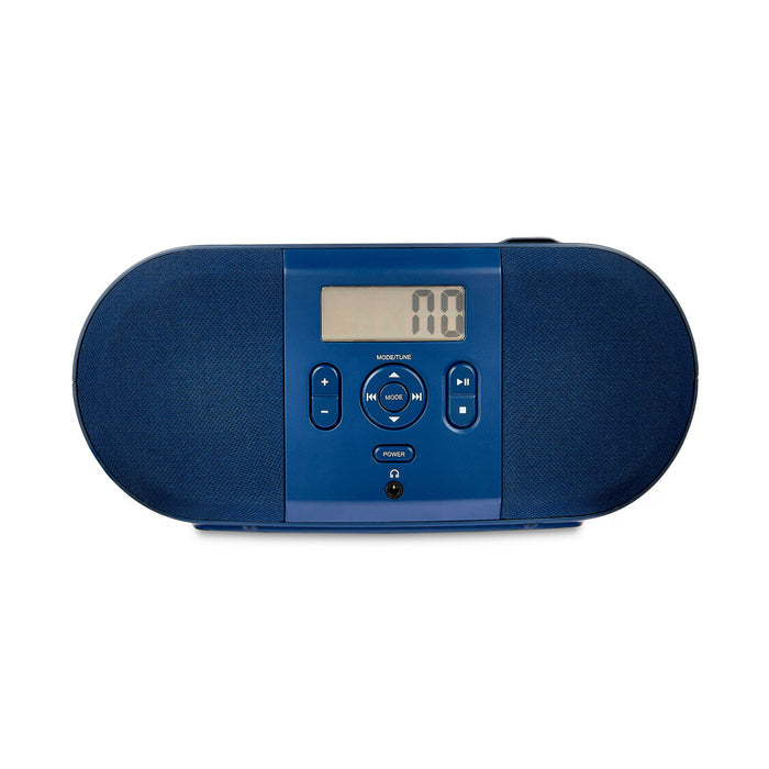 onn. Portable CD Boombox with Digital FM Radio, Navy - Brand New