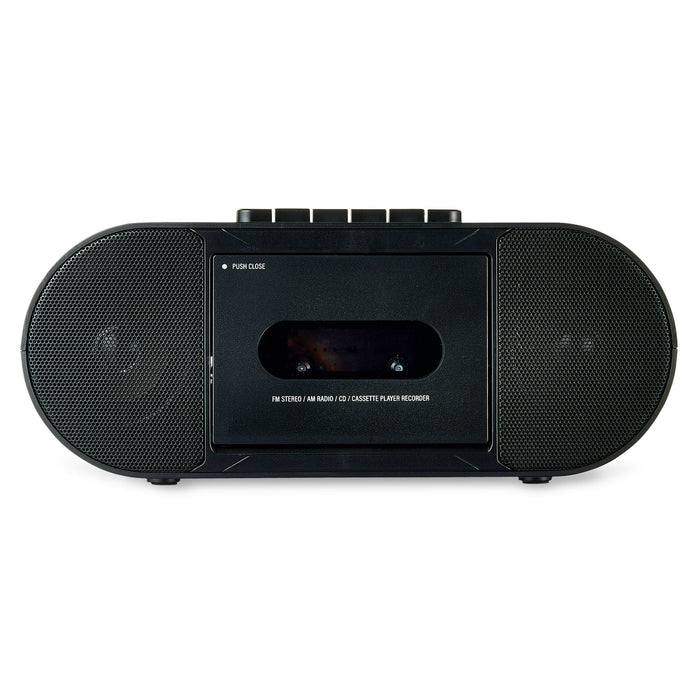 onn. Portable CD/Cassette Boombox with Bluetooth Wireless Technology, Black - Brand New