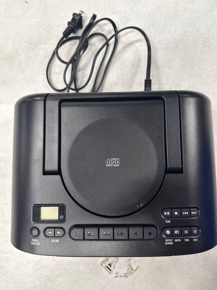 onn. Portable CD/Cassette Boombox with Bluetooth Wireless Technology, Black - Brand New