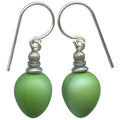 Opaque green glass drop earrings with mini berry design from Owen Glass Collection, featuring elegant German glass craftsmanship.