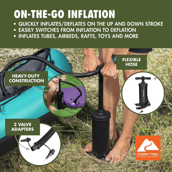 Ozark Trail 14.5" Manual Air Pump, Black - Used, Like New