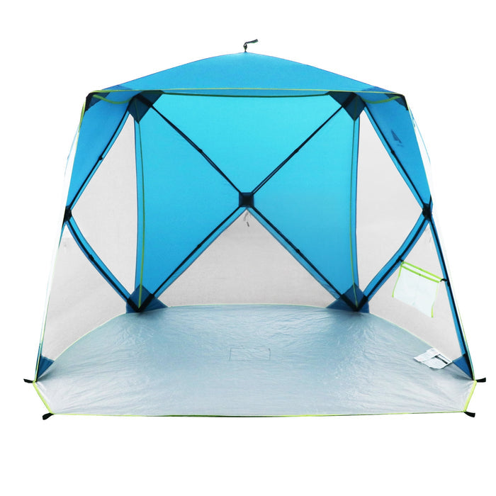 Ozark Trail 82" x 70" Pop Up Beach Shelter, with UPF50+ Protection, Blue - Brand New