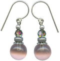 Pale amethyst glass and aurora crystal drop earrings with bubble design from Owen Glass Collection, showcasing elegant jewelry.