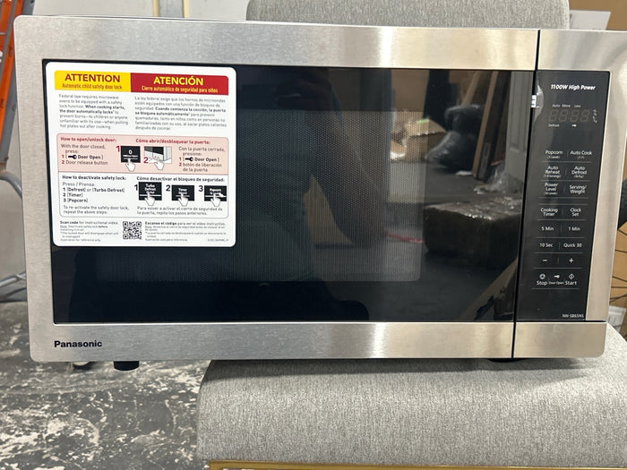 Panasonic 1.3 Cu. ft. Countertop Microwave Oven,1100W, Stainless Steel – NN-SB65NS - Brand New