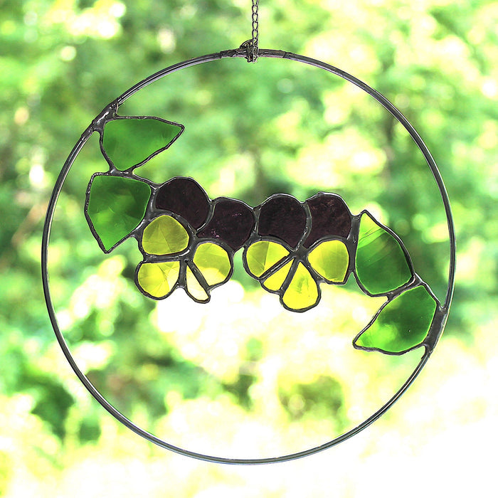 Pansies hoop suncatcher
