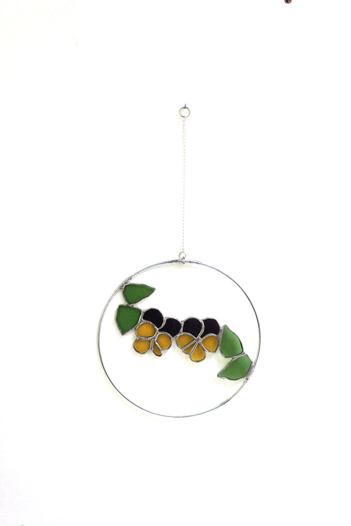 Pansies hoop suncatcher