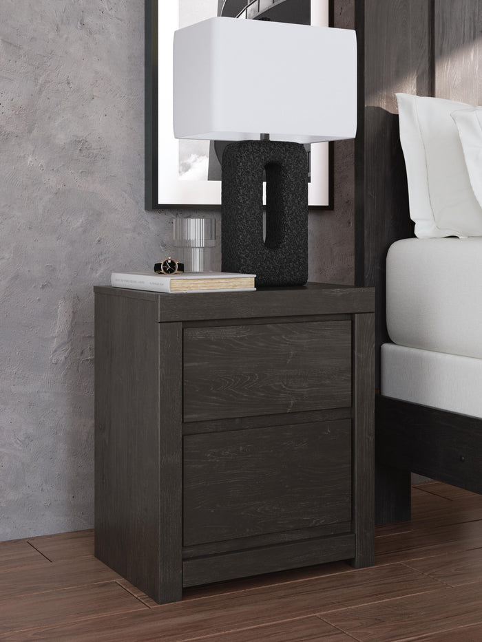 Parlayon Charcoal Two Drawer Night Stand - Brand New