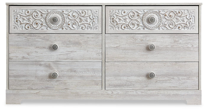 Paxberry Whitewash Six Drawer Dresser - Brand New