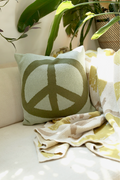 PEACE SIGN PILLOW - SAGE/OLIVE