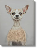 Pearl-Clad Pup Portrait - 30" x 40" Framed Wall Art - Gray