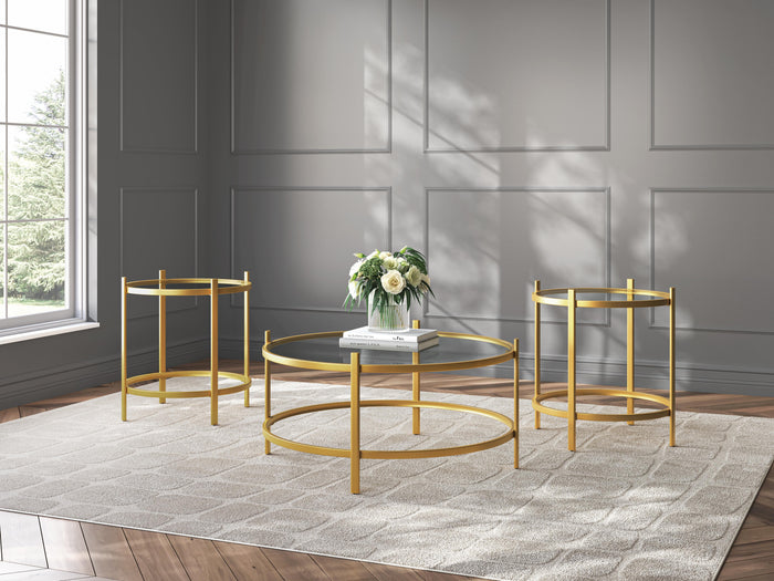 Pearlox Gold Occasional Table Set (3/CN) - Brand New