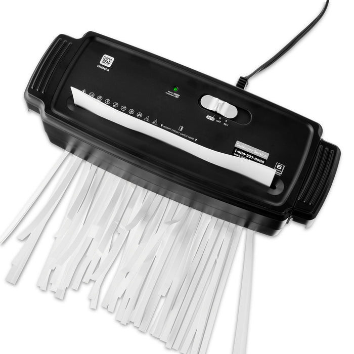 Pen+Gear 6-Sheet Strip Cut Credit Card & Paper Shredder, Black - Brand New