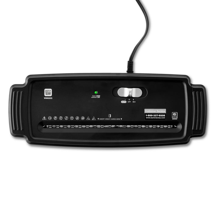 Pen+Gear 6-Sheet Strip Cut Credit Card & Paper Shredder, Black - Brand New