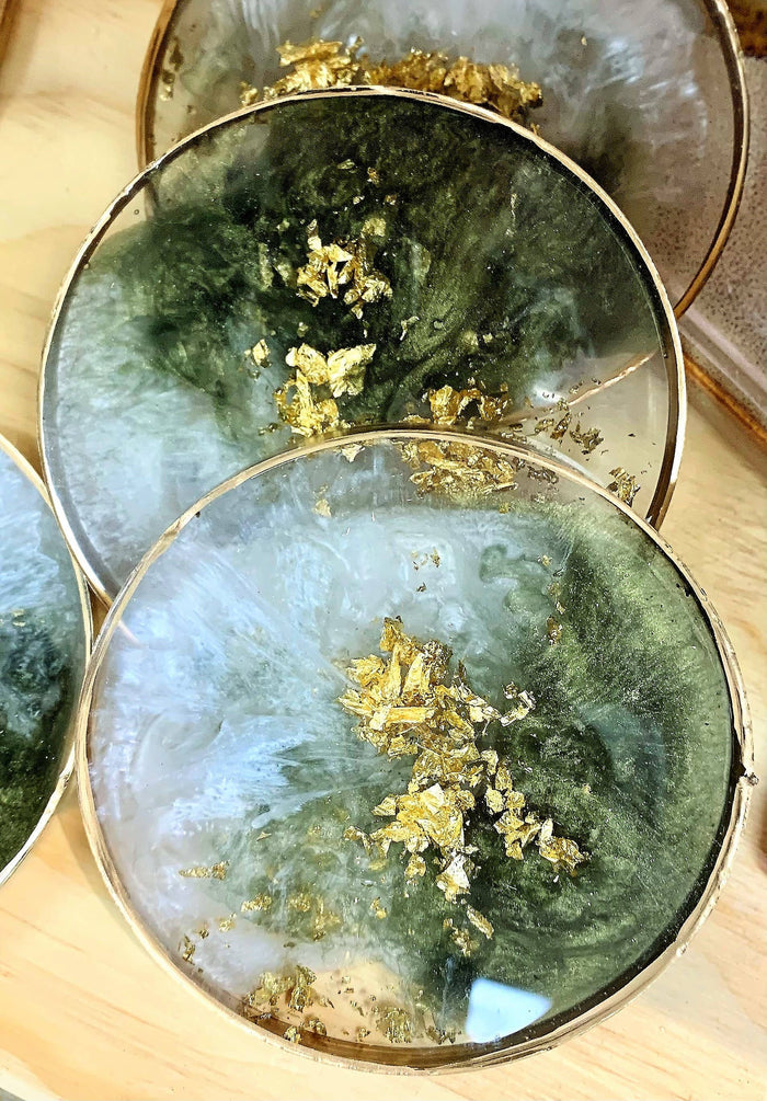 Perfectly Round Coasters: Olive