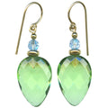 Peridot German Glass & Austrian Crystal Drop Earrings "High Street 27"