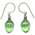 Peridot German glass drop earrings from Owen Glass Collection featuring mini berry design and elegant dangle style.