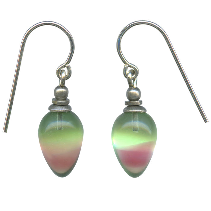 Owen Glass Collection COLORS 20 earrings featuring vibrant, multicolored glass bead designs on silver hooks.