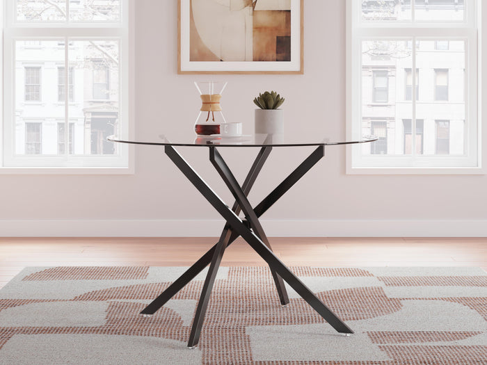 Pharwynn Black Round Dining Room Table - Brand New